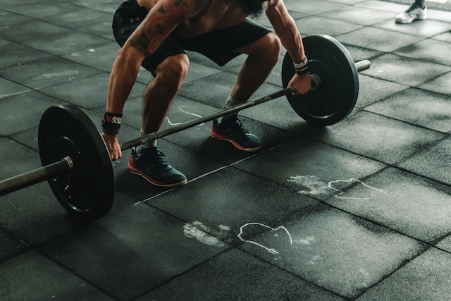 A man doing deadlift